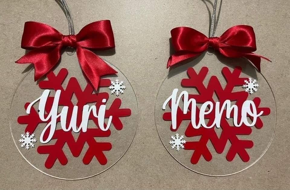 Esfera navideña plana personalizada