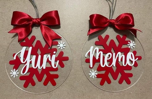 Esfera navideña plana personalizada