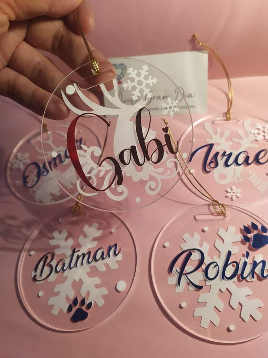 Esfera navideña plana personalizadas